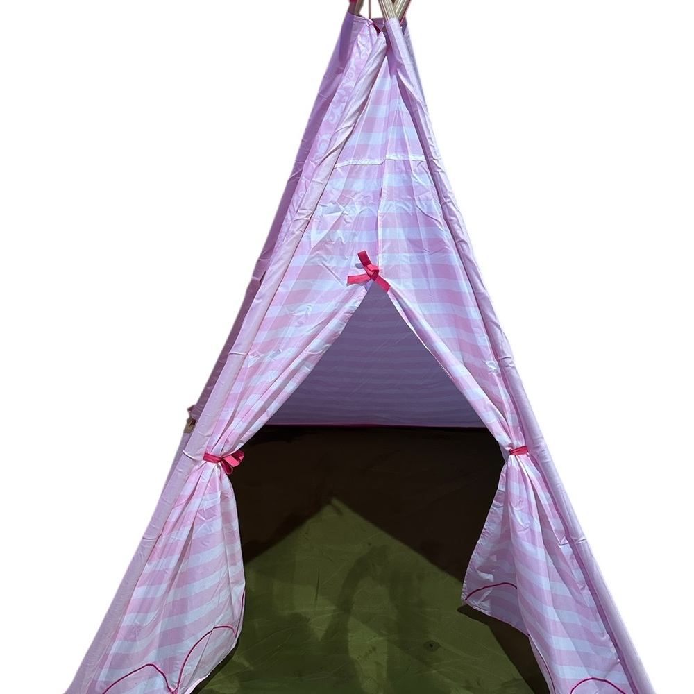 Pink Striped Kids Play Tent